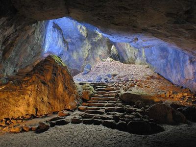Blaue Grotte in der Einhornhöhle